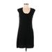 Xhilaration Casual Dress - Shift Scoop Neck Short Sleeve: Black Solid Dresses - Women's Size Medium