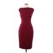 Zara Casual Dress - Sheath Crew Neck Sleeveless: Burgundy Solid Dresses - New - Women's Size Medium