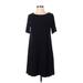 Ann Taylor LOFT Casual Dress - Shift: Black Solid Dresses - Women's Size Small