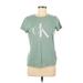 CALVIN KLEIN JEANS Short Sleeve T-Shirt: Green Tops - Women's Size Medium