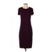 Gap Casual Dress - Sheath Crew Neck Short sleeves: Burgundy Color Block Dresses - Women's Size Small