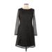 American Living Casual Dress - A-Line: Black Grid Dresses - Women's Size 8