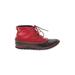 Sorel Ankle Boots: Red Shoes - Women's Size 7 1/2 - Almond Toe