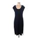 Banana Republic Factory Store Casual Dress - Sheath Scoop Neck Short sleeves: Blue Print Dresses - Women's Size Large