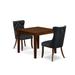 East West Furniture Dining Table Set Includes a Square Kitchen Table and Parson Chairs, Antique Walnut (Pieces Options)