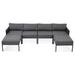 Patio Furniture Set, Aluminum Frame Sectional Sofa With Removable Olefin Cushions (Set of 6)