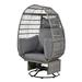 Outdoor Swivel Chair with Cushions, Rattan Egg Patio Chair with Rocking Function for Balcony, Poolside and Garden