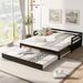 Contemporary Simple Design Twin or Double Twin Daybed with Trundle and Pine Wood Construction Suitable for Bedroom Furniture