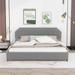 Upholstery Platform Bed with 4 Storage Drawers & Support Legs