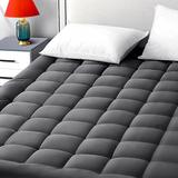 Mattress Pad Pillow Top Mattress Cover Quilted Fitted Cooling Mattress Protector - Dark Grey