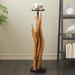 Brown Teak Wood Handmade Tall Tree Branch Floor Candle Holder with Black Metal Accents