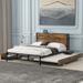 Queen Size Metal Platform Bed with Drawers, Trundle, and Integrated Charging Station - Functional and Stylish Sleep Haven
