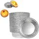 LMETJMA 100Pcs Silver Aluminum Foil Tart Pan Disposable Mini Pie Tins Round Egg Tart Molds Pan