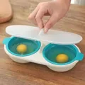 1pc Microwave Eggs Poacher Double-Cup Egg Boiler Kitchen Gadget Hot Spring Egg Mold Cooking