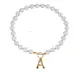 Classic Hot Initial Necklace Women A-Z Letter Pendant Toggle Clasp Imitation Pearls Necklace For