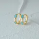CANNER Niche Design Turquoise Small Hoop Earrings Simple Personality Trendy Women Earrings Delicate