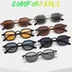 Fashion Small Square Sunglasses for Women Men Retro Tea Brown Punk Shades Vintage Trendy Driving Sun