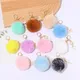 Fashion Rhinestone Ballerina Keychain Cute Imitation Rabbit Fur Pompom Keyring For Women Bag Car