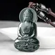 Pendentif Bouddha avec Pierre Verte Naturelle pour Homme Bijoux à Breloques Certifié Hotan