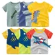 2024 Sommer Kinder kleidung Jungen Mädchen T-Shirt Baumwolle Dinosaurier Kurzarm Top Kind Kleidung