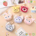 8cm Anime Disney Star Figur Plüsch Puppe Schlüssel bund Erdbeer bär Pooh Duffy Linabell Kawaii