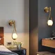 Modern Glass Ball Wall Light Luxury Gold Sconce Living Room Bedroom Bedside Aisle Staircase Nordic