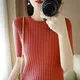 Spring and Summer Women O-Neck Cashmere Knitted Pullovers Short Sleeve Jumper Knitwear Sweaters