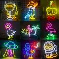 Enseigne au néon LED drôle lumière animale fête bar chambre d'enfant chambre à coucher grotte