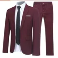 Herren schwarz elegante Anzüge Hosen Slim Fit Ein knopf Revers Taschen Blazer Party formelle