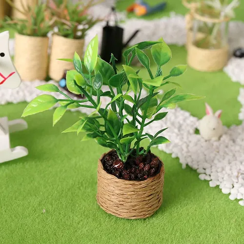 Antike Puppenhaus Miniatur Mini Baum Topf für grüne Pflanze in Topf Puppenhaus Möbel Wohnkultur