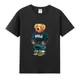 Amazing Tees Male Ralph Bear T Shirt Casual Oversized Essential Lauren Brand T-shirt Men Black