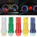 10Pc Dashboard Light Multi-color Car Interior Bulbs Gauge Instrument 12V T5 1 LED Wedge Speed Meter