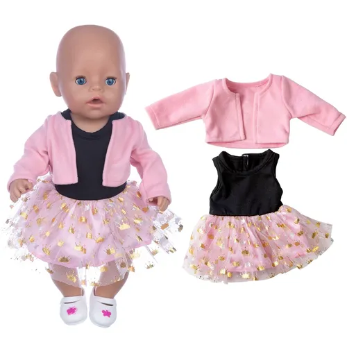 "43cm Reborn Baby Puppe Rosa Mantel Rock 18 ""American Og Mädchen Puppen Kleidung Jacke Kinder"