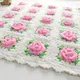 Handmade Decke Für Neugeborene Baby Foto Requisiten Häkeln Rose Blumen Rosa Floral Gestrickte