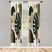 Ambesonne Modern Curtains Set 2-Pack 4 Panels of Beige Dark Green Caramel Microfiber in Black | 95 H x 56 W in | Wayfair micps-2_sd1856_56x95