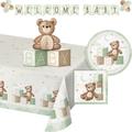 Creative Converting Teddy Bear Deluxe Baby Shower Tableware & Decorations Kit, Serves 8 in Brown/Green | Wayfair DTC8472E4A