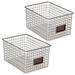 mDesign Bedroom Closet Storage Organizer Basket, Label Slot Metal in Brown | 2 | Wayfair 22050MDCO