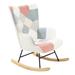 GZMWON Rocking Chair Metal in Pink | 37.91 H x 35.51 W x 26.11 D in | Wayfair NIUNIUW56141238