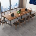 LORENZO Classic long pine dining table conference table Wood in Brown | 39.37" W x 118.11" L | Wayfair 14ZCY147JUPD74034HSG