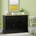 Rubbermaid Sideboard Buffet Cabinet, Modern Kitchen Cabinet w/ 2 Drawers & Adjustable Shelves, Coffee Bar Cabinet in Black | Wayfair B661