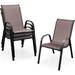 Rubbermaid Set Of 4 Patio Chairs, Outdoor Stackable Dining Chairs W/Armrests, 330 LBS Capacity, All Weather Resistant | Wayfair B635