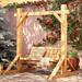 RARLON Swing Outdoor Preservative Wood 2 Person Solid Wood Porch Swing Wood/Solid Wood in Yellow | 67.71 H x 72.83 W x 31.49 D in | Wayfair