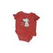 Baby Gap Short Sleeve Onesie: Red Marled Bottoms - Size 0-3 Month