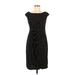 Connected Apparel Casual Dress - Sheath Boatneck Short sleeves: Black Polka Dots Dresses - Women's Size 8