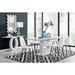 East Urban Home Areza High Gloss Extendable Dining Table Set w/ 6 Luxury Faux Leather Dining Chairs Wood/Upholstered/Metal | Wayfair