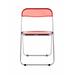 Wrought Studio™ PINK Clear Transparent Folding Chair Chair Pc Plastic Living Room Seat in Red | 18.5 W x 16.33 D in | Wayfair