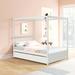 Red Barrel Studio® Courtni Solid Wood Canopy Bed Wood in White | 72.12 H x 57.12 W x 79.62 D in | Wayfair 45949877CA4145EBAE9FF68BBF33206C