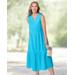 Appleseeds Women's Nantucket Cotton Tiered Dress - Blue - PS - Petite