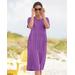 Appleseeds Women's Boardwalk Weekend Dress - Purple - L - Misses