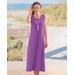 Appleseeds Women's Boardwalk Solid Sleeveless Maxi Knit Dress - Purple - PM - Petite